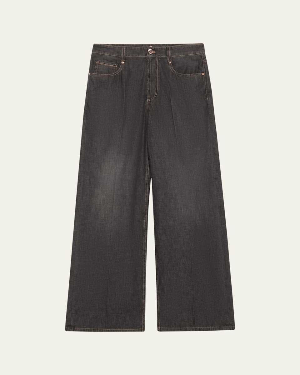 High-Rise Monili Wide-Leg Jeans